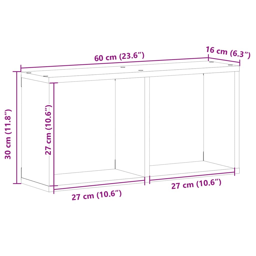 Wall Cabinet 60x16x30 cm Sonoma Oak Engineered Wood