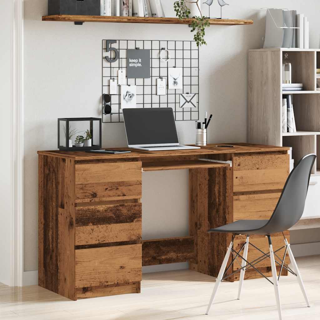 Writing Desk Old Wood 140x50x77 cm Engineered Wood