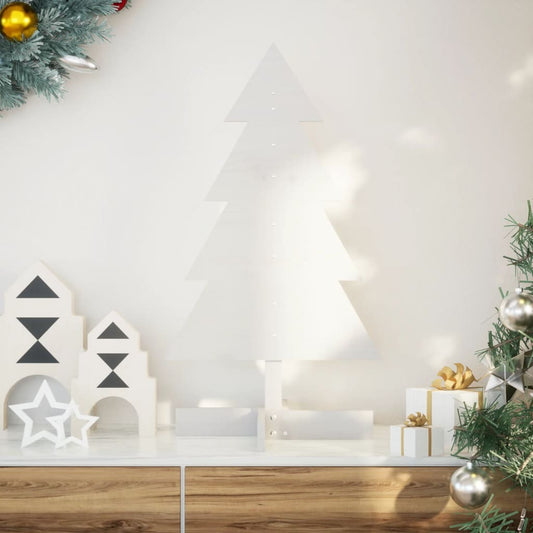 Wooden Christmas Tree for Decoration White 80 cm Solid Wood Pine