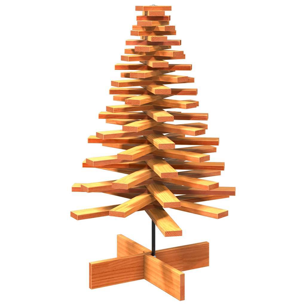 Wooden Christmas Tree for Decoration Wax Brown 100 cm Solid Wood Pine