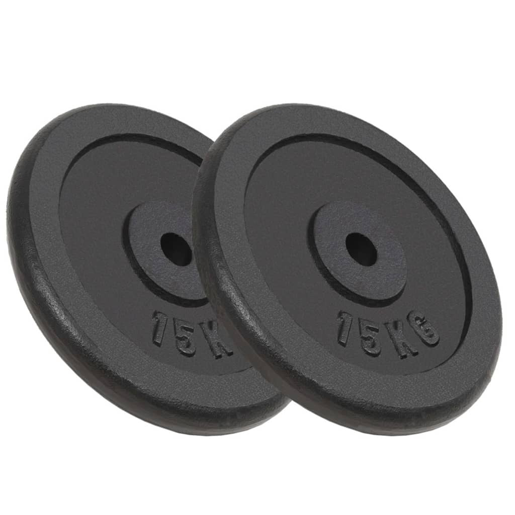 Weight Plates 2 pcs 2x15 kg Cast Iron