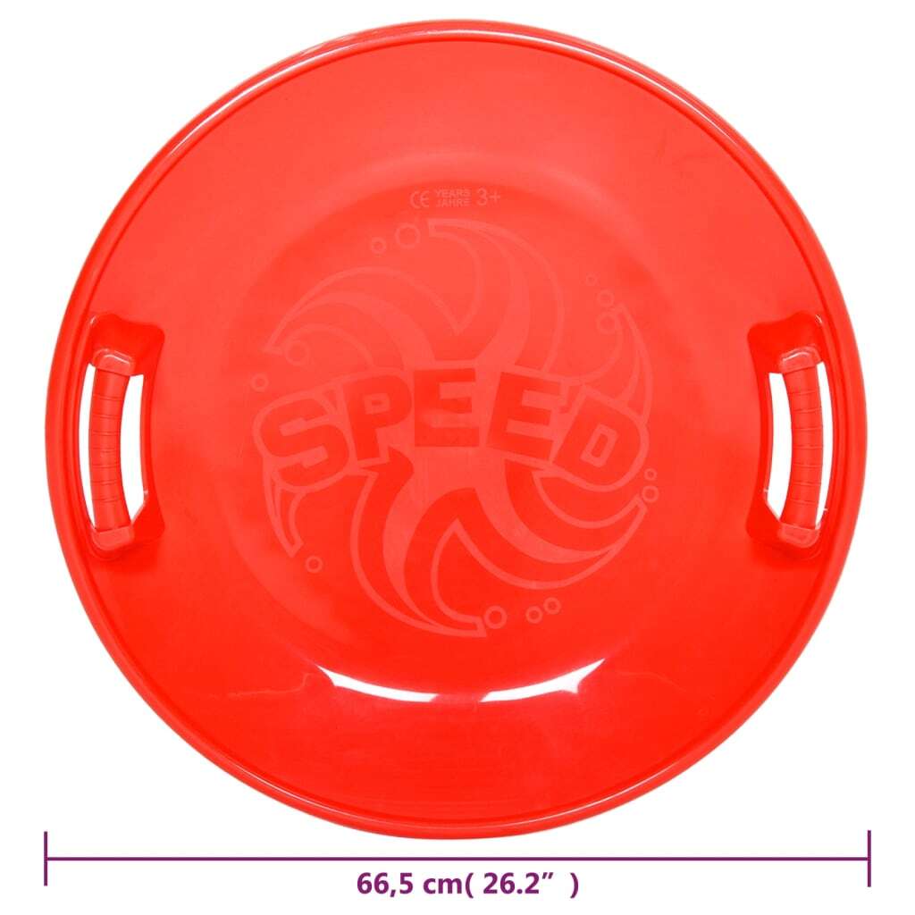 vidaXL Round Sledge Red 66.5 cm PP