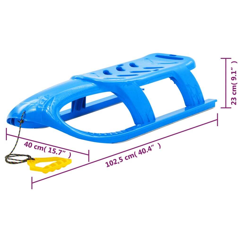 vidaXL Sledge for Children Blue 102.5x40x23 cm Polypropylene