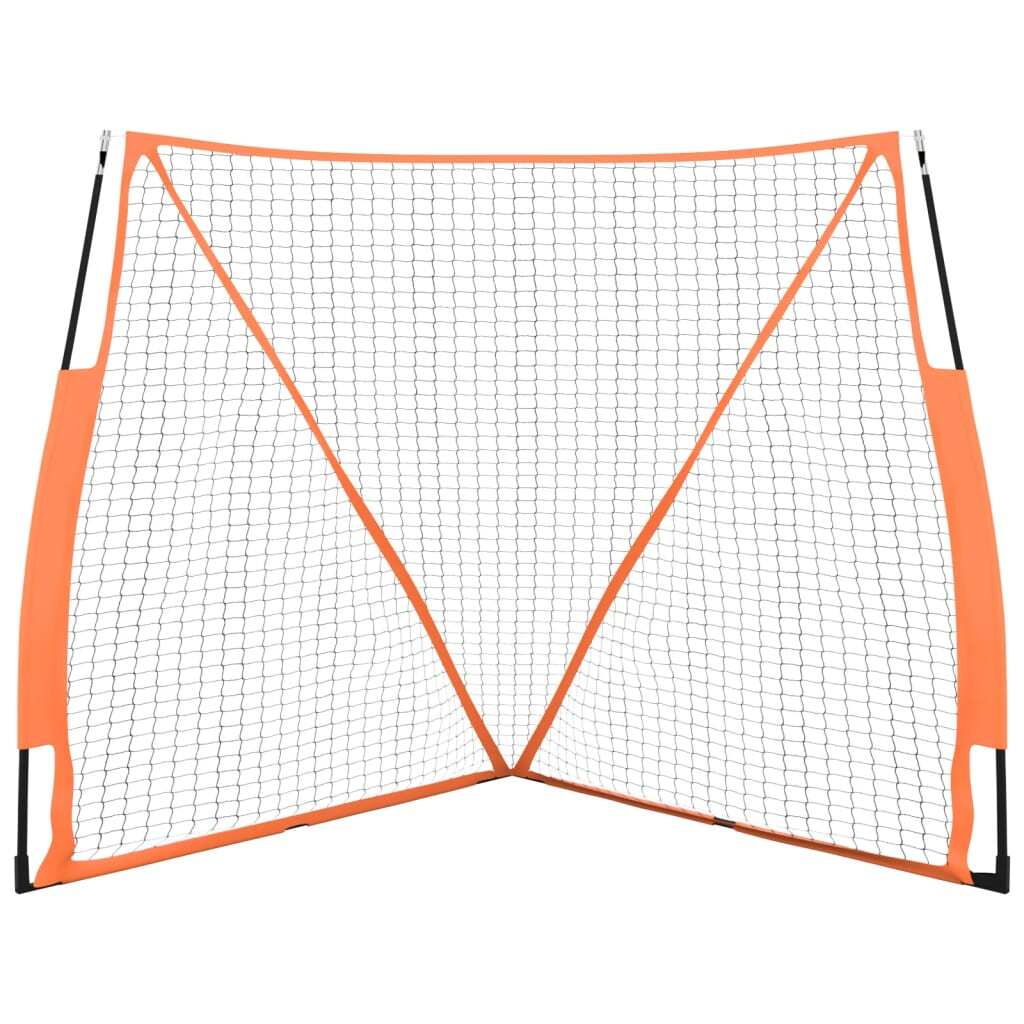 vidaXL Portable Baseball Net Orange&Black 183x182x183cm Steel&Polyester