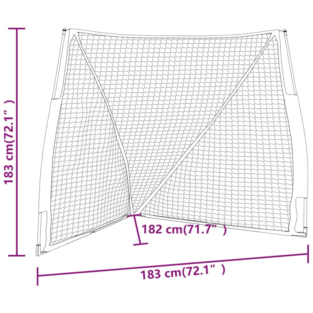 vidaXL Portable Baseball Net Orange&Black 183x182x183cm Steel&Polyester