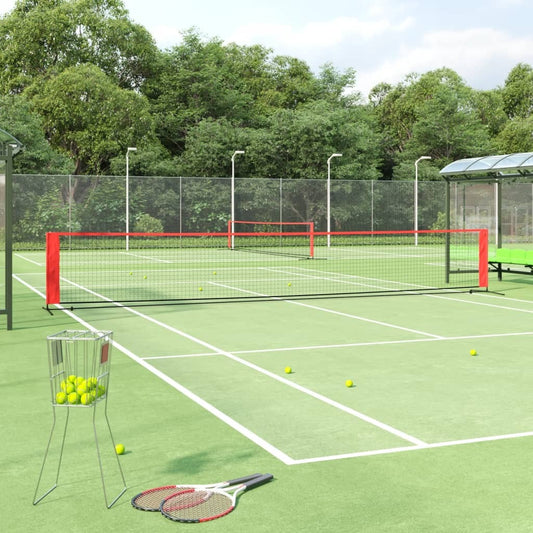 vidaXL Tennis Net Black and Red 600x100x87 cm Polyester