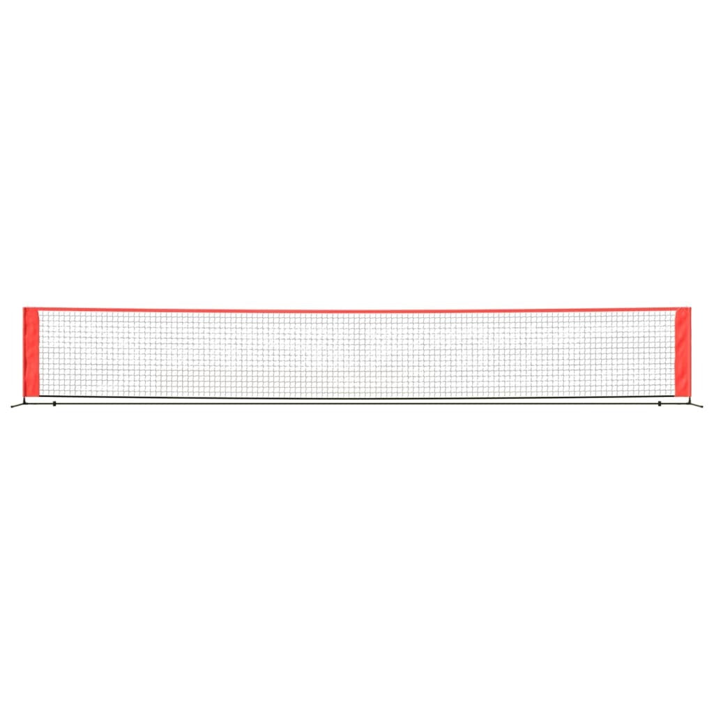 vidaXL Tennis Net Black and Red 600x100x87 cm Polyester