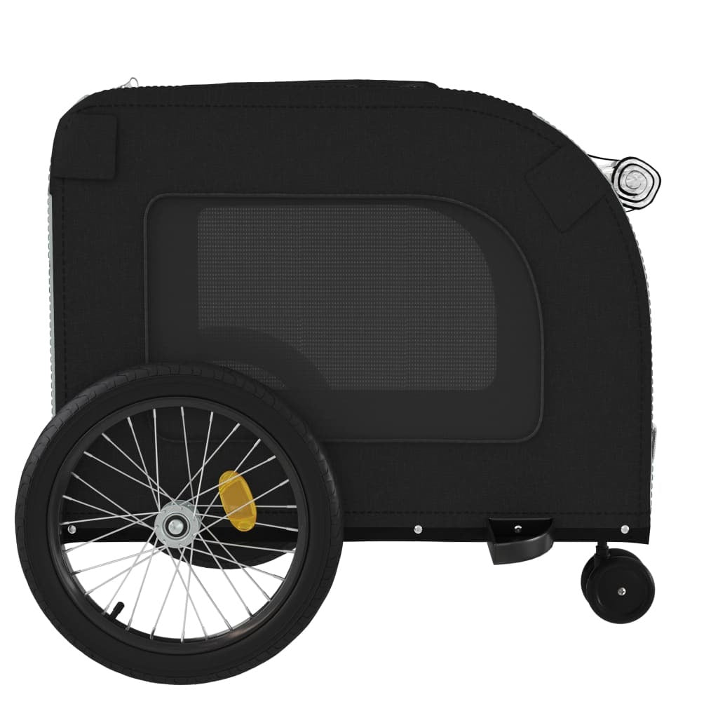 vidaXL Pet Bike Trailer Black and Grey Oxford Fabric and Iron