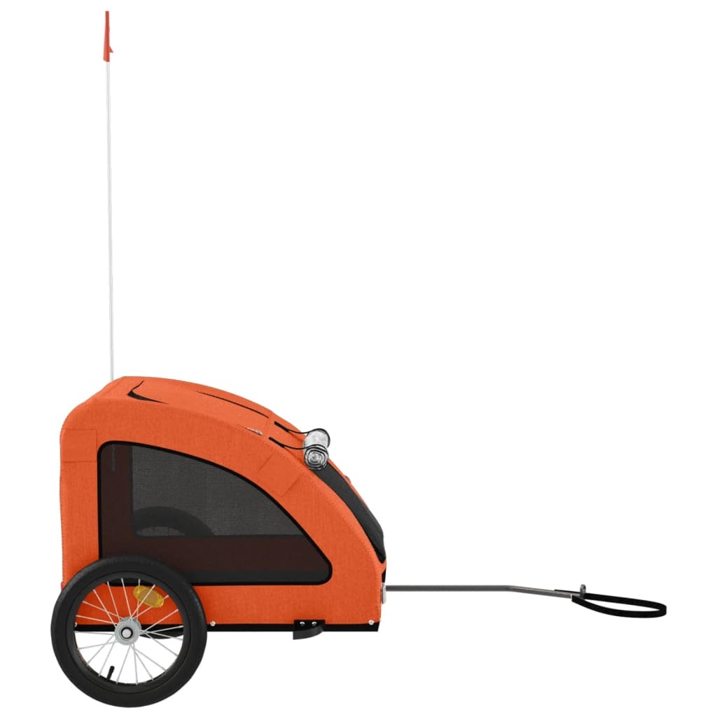 vidaXL Pet Bike Trailer Orange Oxford Fabric and Iron