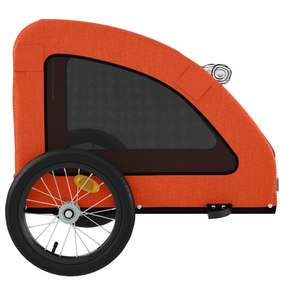 vidaXL Pet Bike Trailer Orange Oxford Fabric and Iron