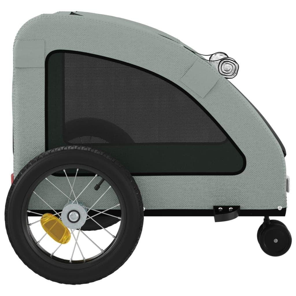 vidaXL Pet Bike Trailer Grey Oxford Fabric and Iron