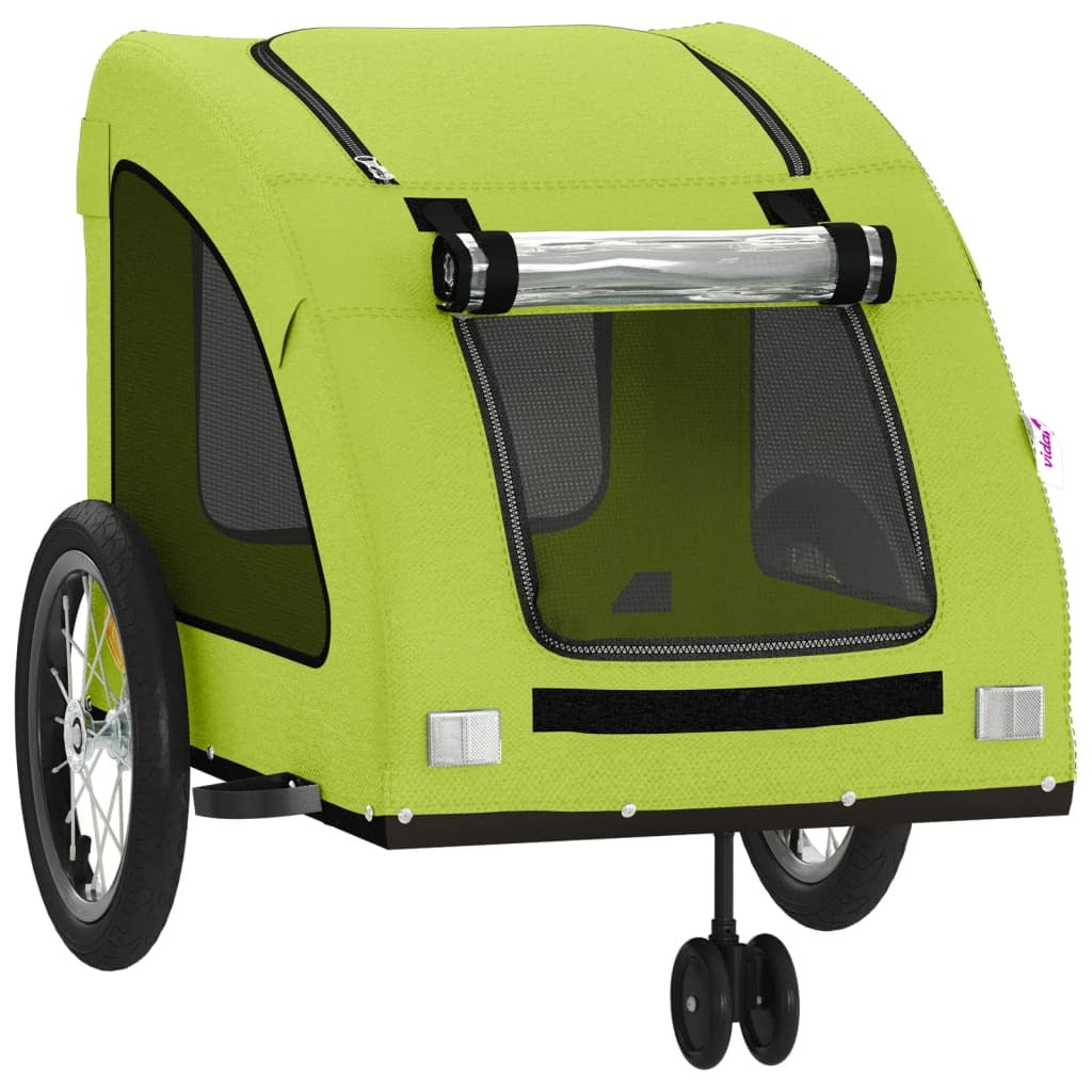 vidaXL Pet Bike Trailer Green Oxford Fabric and Iron