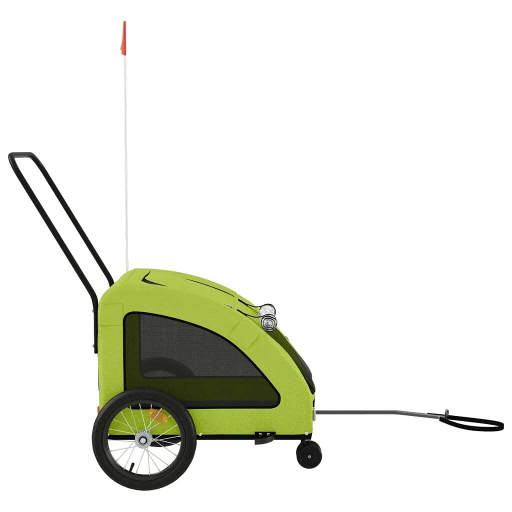 vidaXL Pet Bike Trailer Green Oxford Fabric and Iron