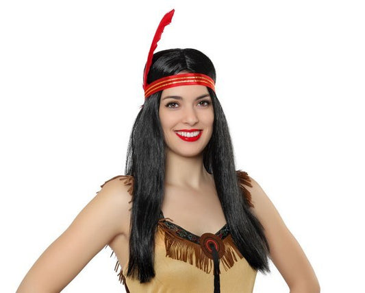 Wig Indian Lady with Feather