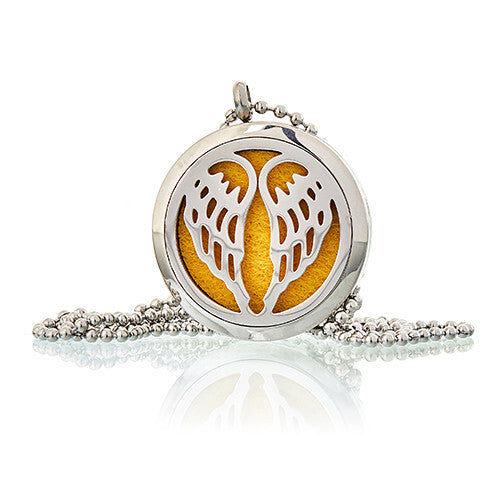 Aromatherapy Diffuser Necklace - Angel Wings 30mm - Per case: 1 Piece