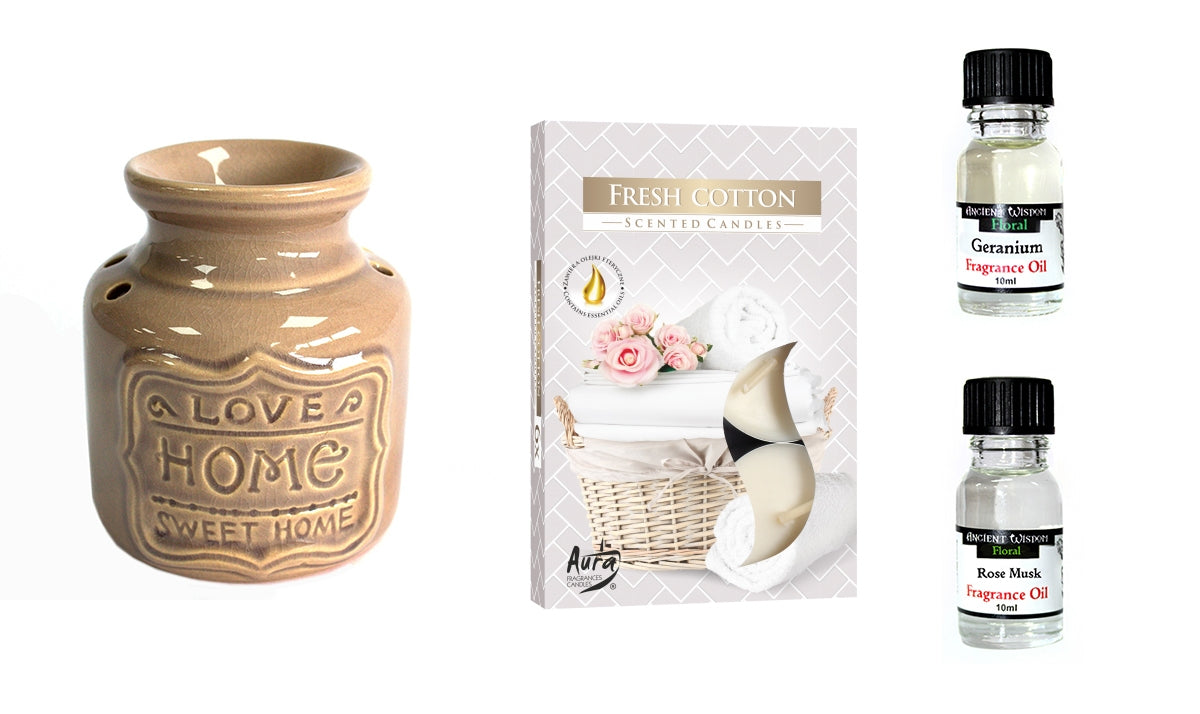 "Home" Oil Burner and Fragrance Oils Kit - Per case: 1 Piece