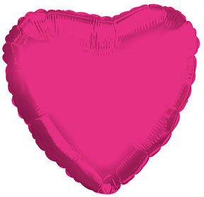 Balloon Foil - Heart Metallic Pink Hot