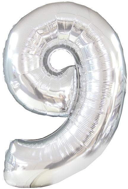 Balloon Foil - Number 9 Silver