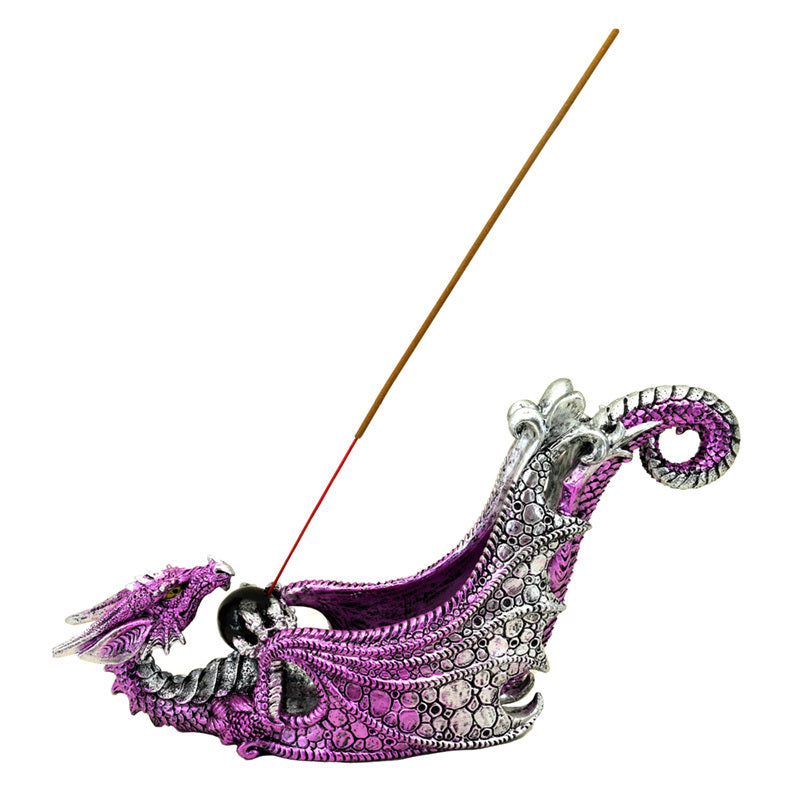 Ashcatcher Incense Burner - Enchanted Nightmare Dragon Crystal Orb