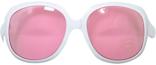 White Square Framed Glasses Pink Lense