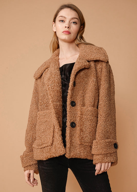 Women's Shearling Coat in Brown