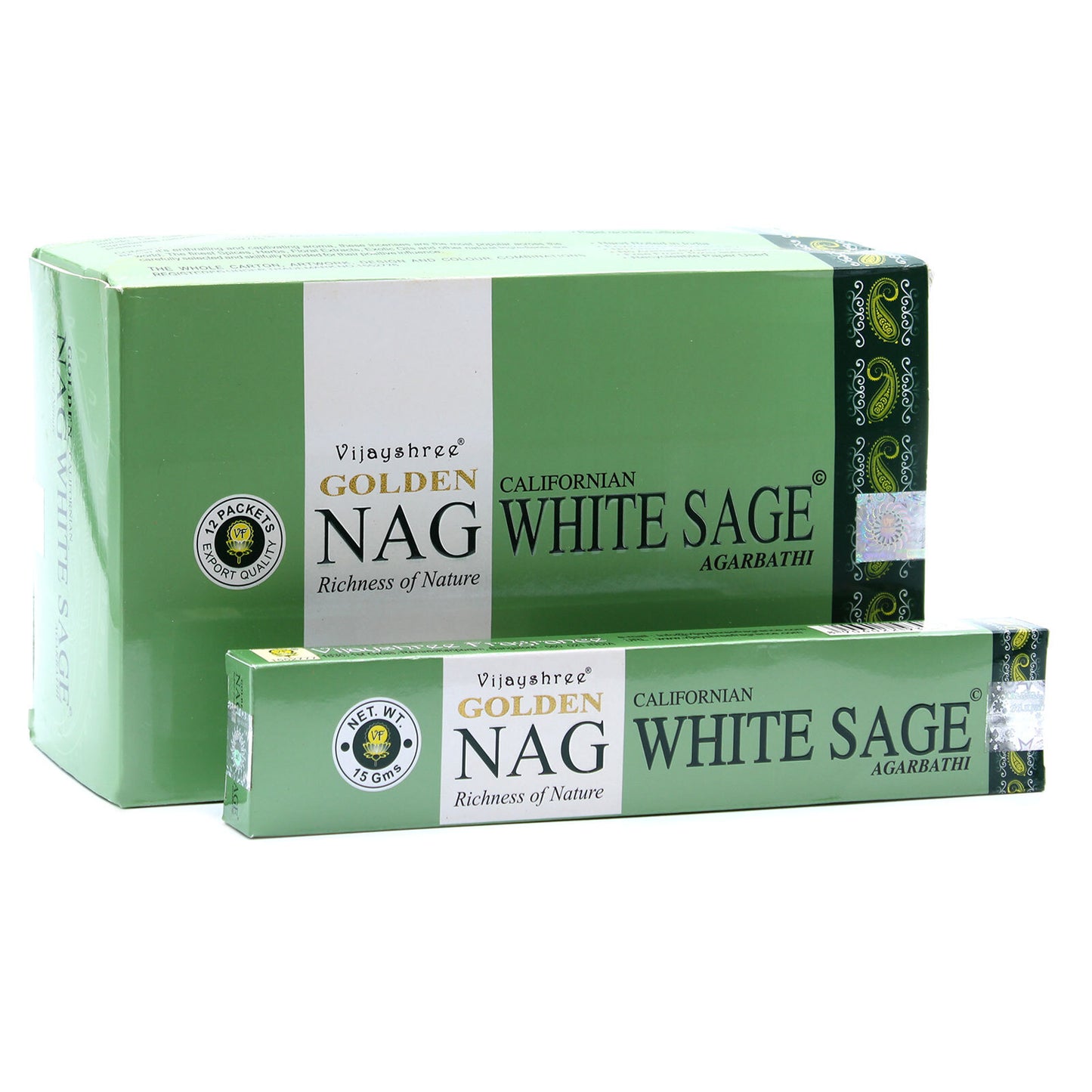 15g Golden Nag - White Sage Incense - Per case: 1 Piece