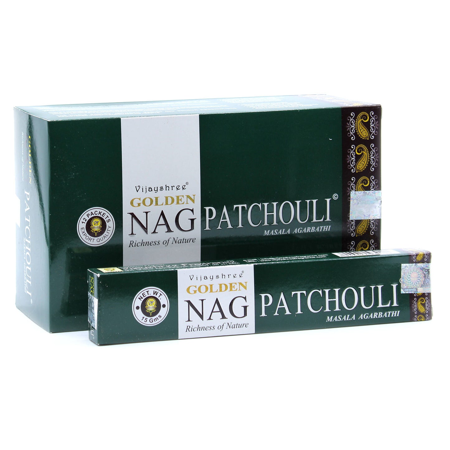 15g Golden Nag - Pathouli Incense - Per case: 1 Piece