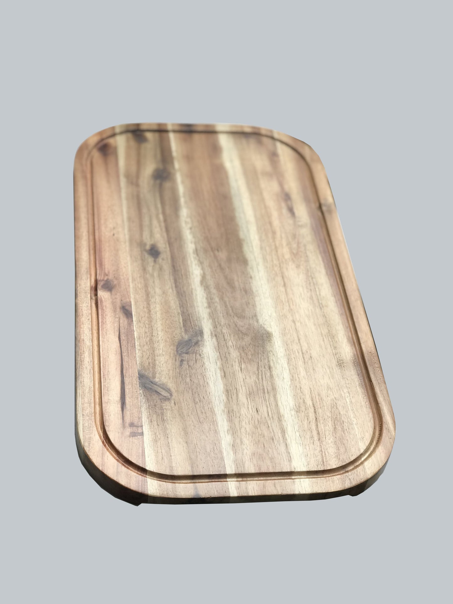 Zavis Green Acacia Wood Serving Rounded Cutting Board With Juice