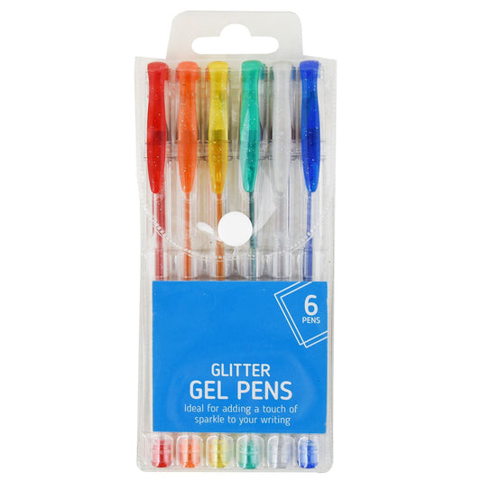 6x Glitter Gel Pens Kids School Stationary  B00P0ZRFRG STA1467