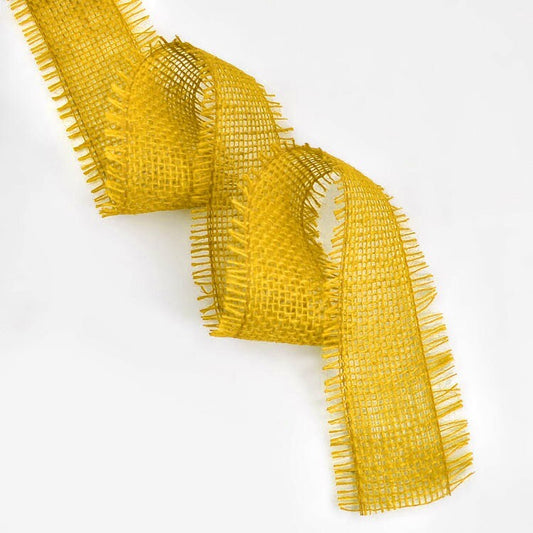 Yellow Jute Ribbon 10meter x 6cm - Per case: 1 Piece