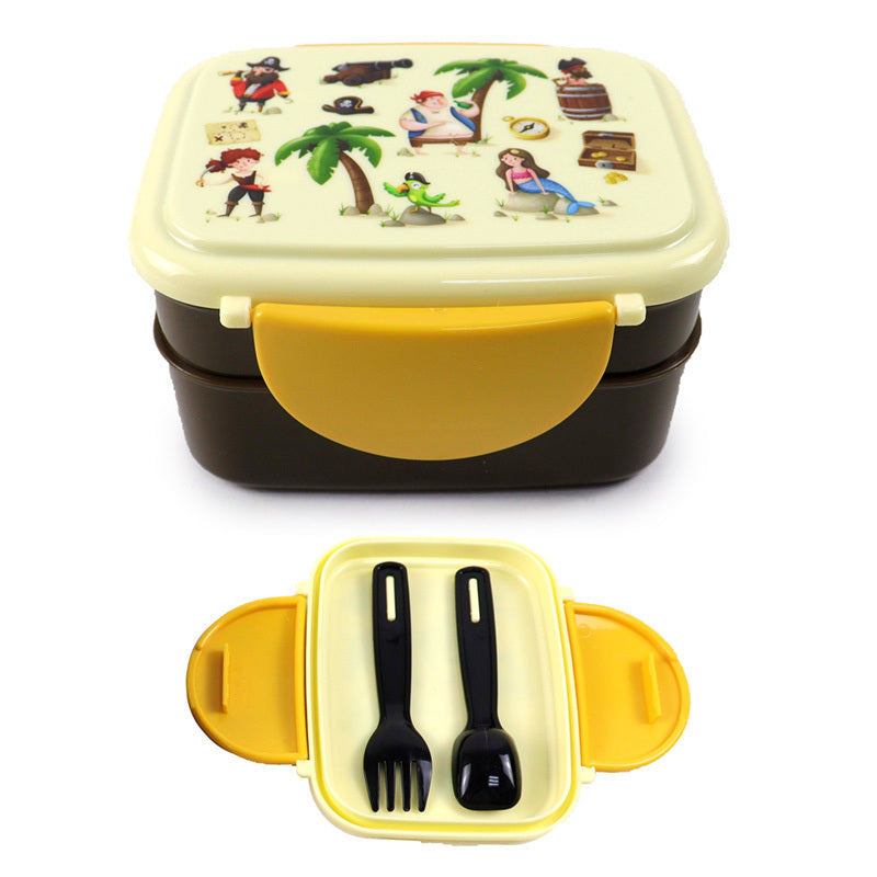 Bento Clip Lock Lunch Box with Cutlery - Jolly Rogers Pirates