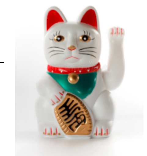 White  Money Cat - 15cm - Per case: 1 Piece