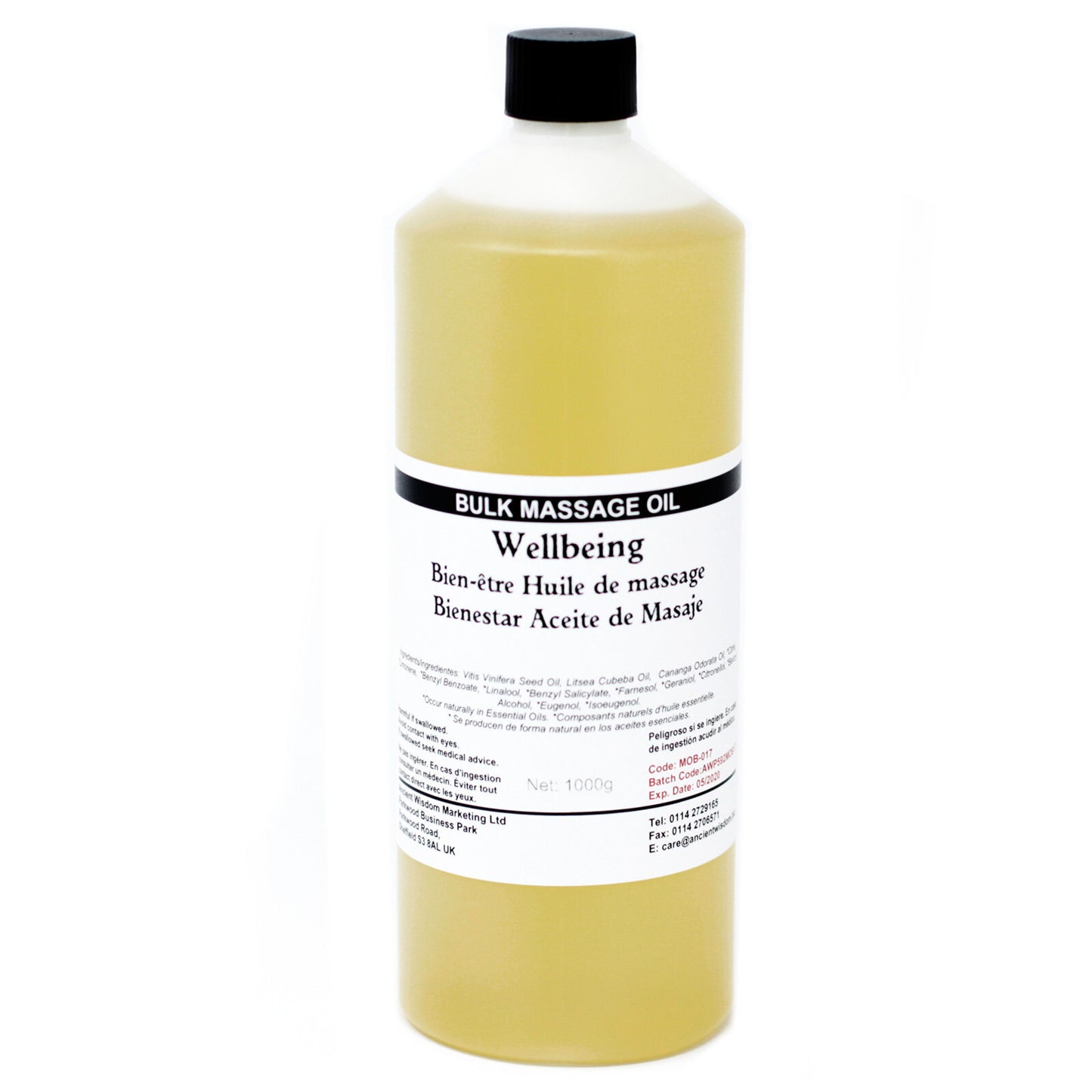 Wellbeing 1Kg Massage Oil - Per case: 1 Piece