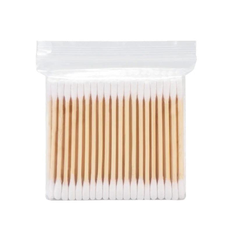 Wholesale 100Pcs Cotton Swab Wooden Cotton Sticks Double-Tipped Cotton