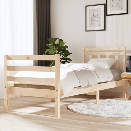 Bed Frame 75x190 cm Small Single Solid Wood