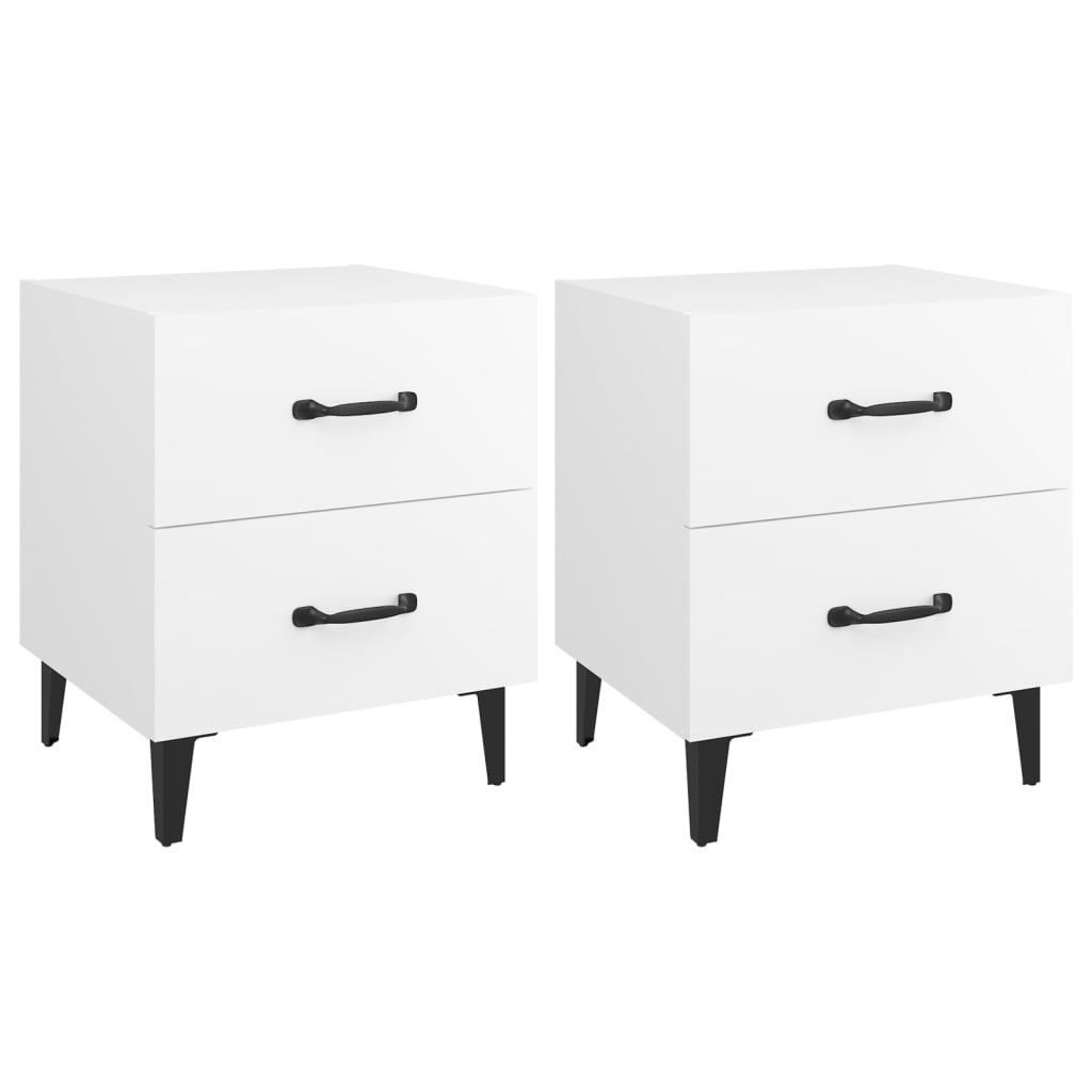 Bedside Cabinets 2pcs White 40x35x47.5 cm