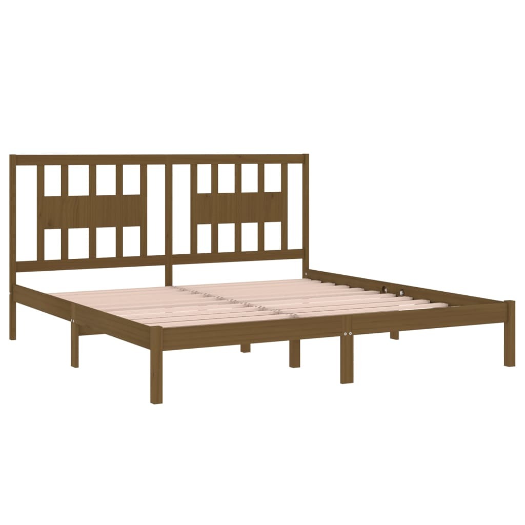 Bed Frame Honey Brown Solid Wood Pine 200x200 cm