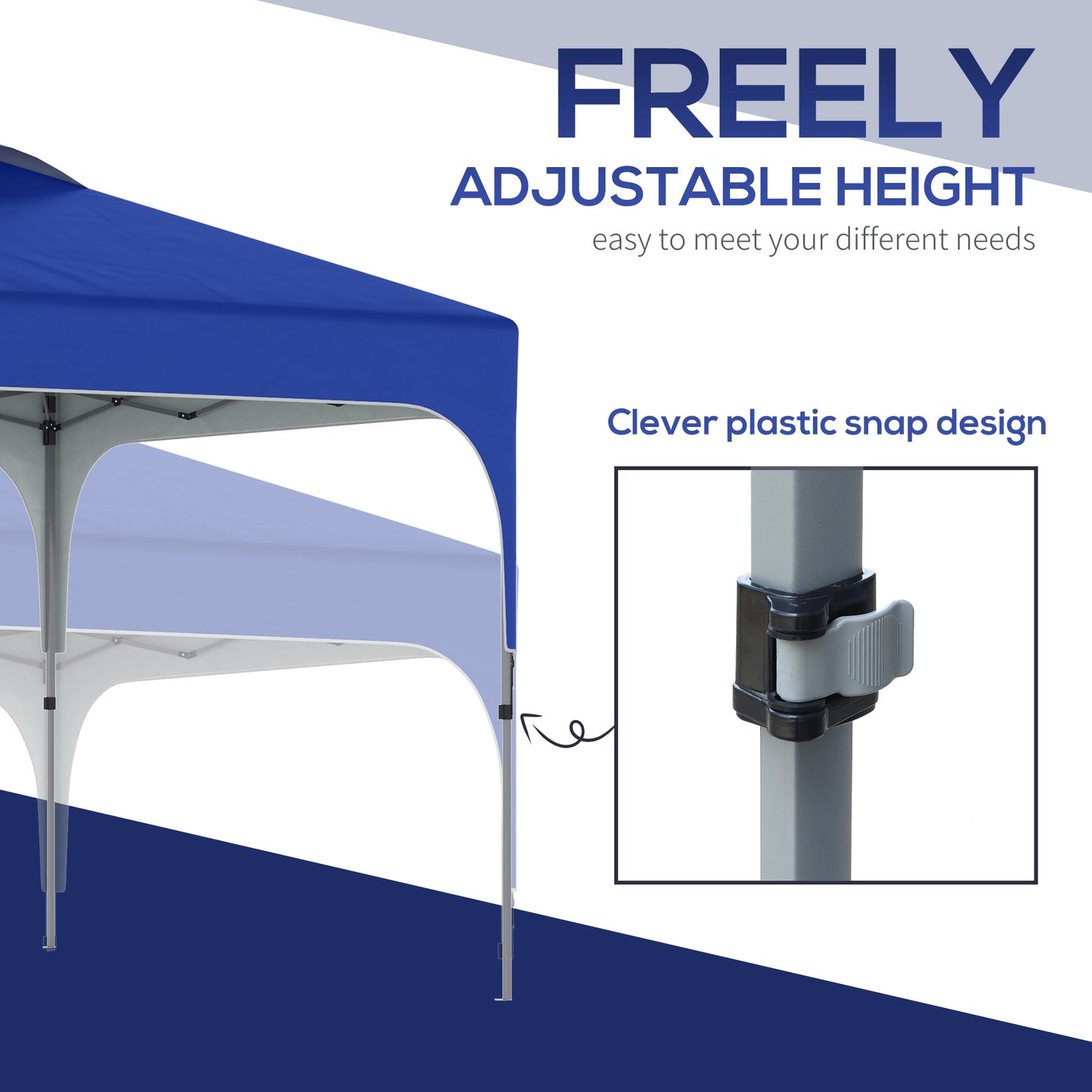 3x3M Pop Up Gazebo, Foldable Carry Bag 4 Leg Weight Bags Blue