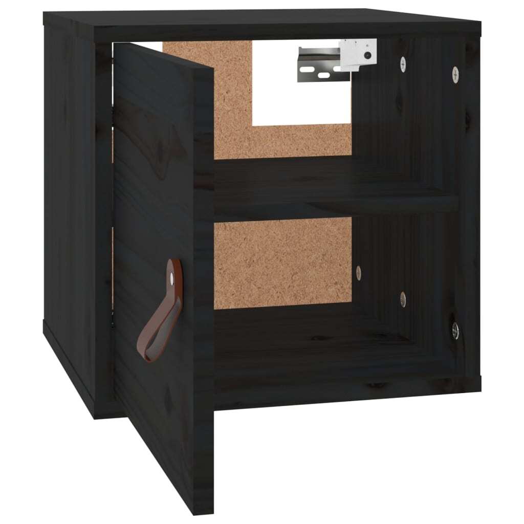 Wall Cabinet Black 31.5x30x30 cm Solid Wood Pine