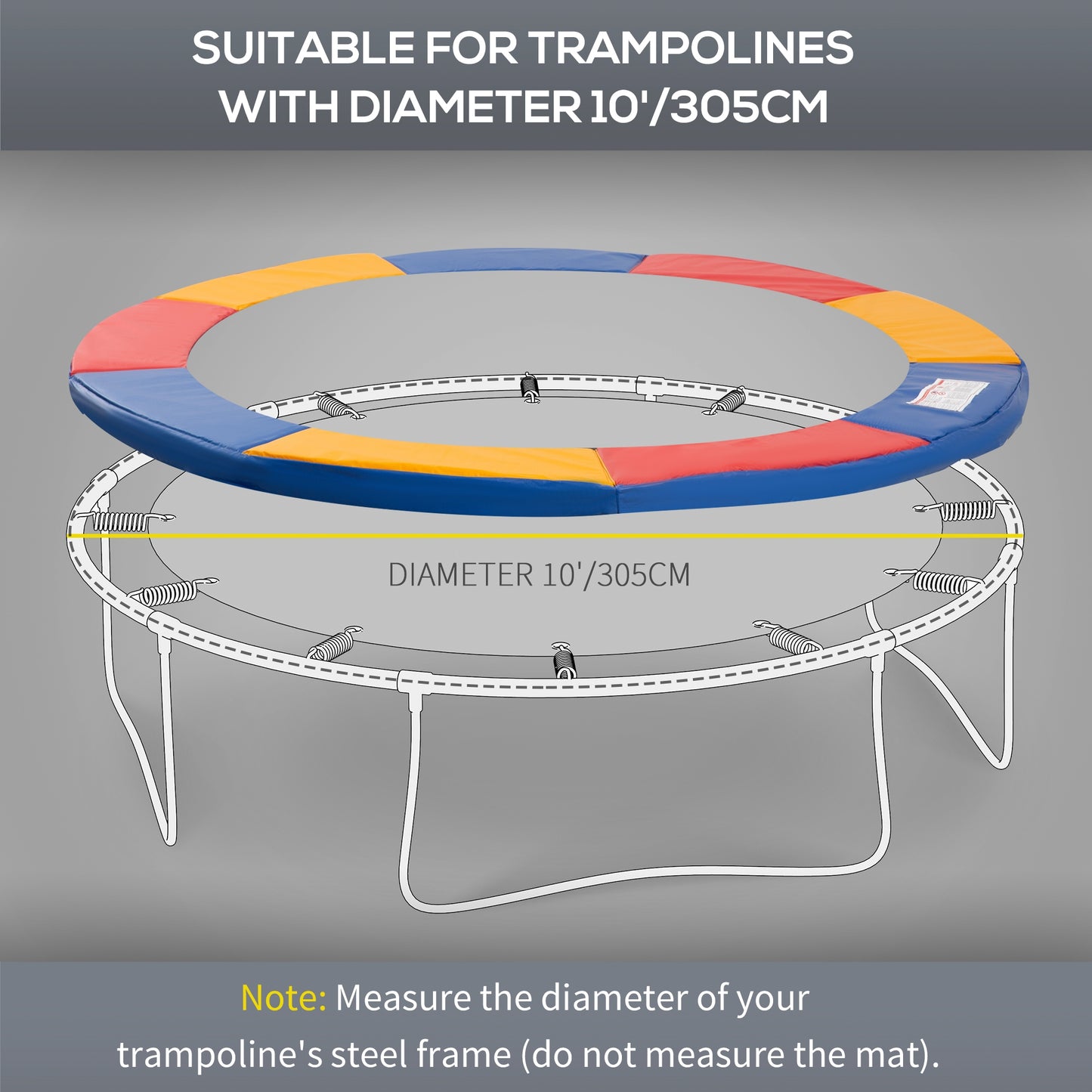 10ft Trampoline Pads Safety Pad Surround Trampoline Replacement Spare HOMCOM