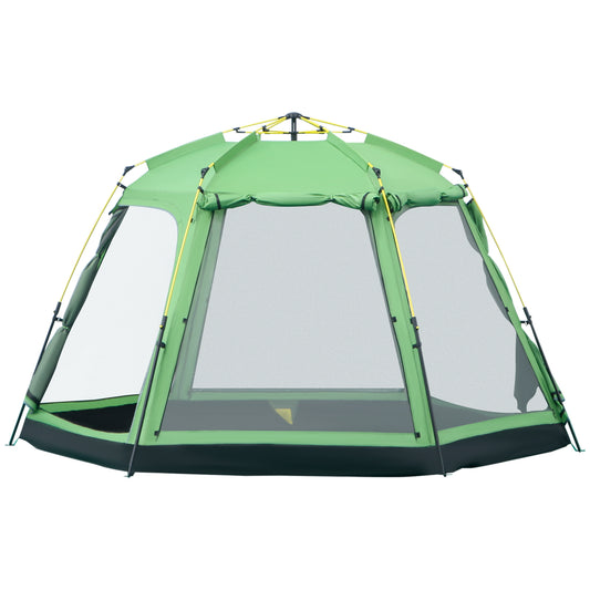 6 Person Camping Tent 2-Tier Pop-up Tent w/ Portable Carry Bag Outsunny