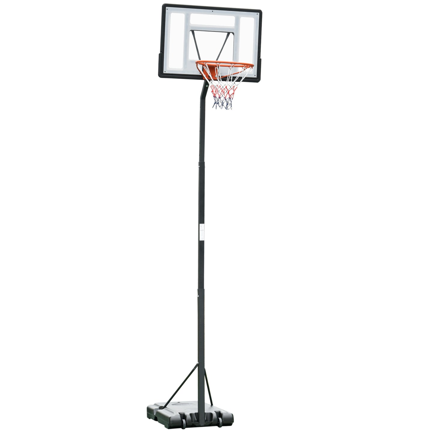 Basketball Hoop Freestanding 255-305cm Height Adjustable Stand  Wheels HOMCOM