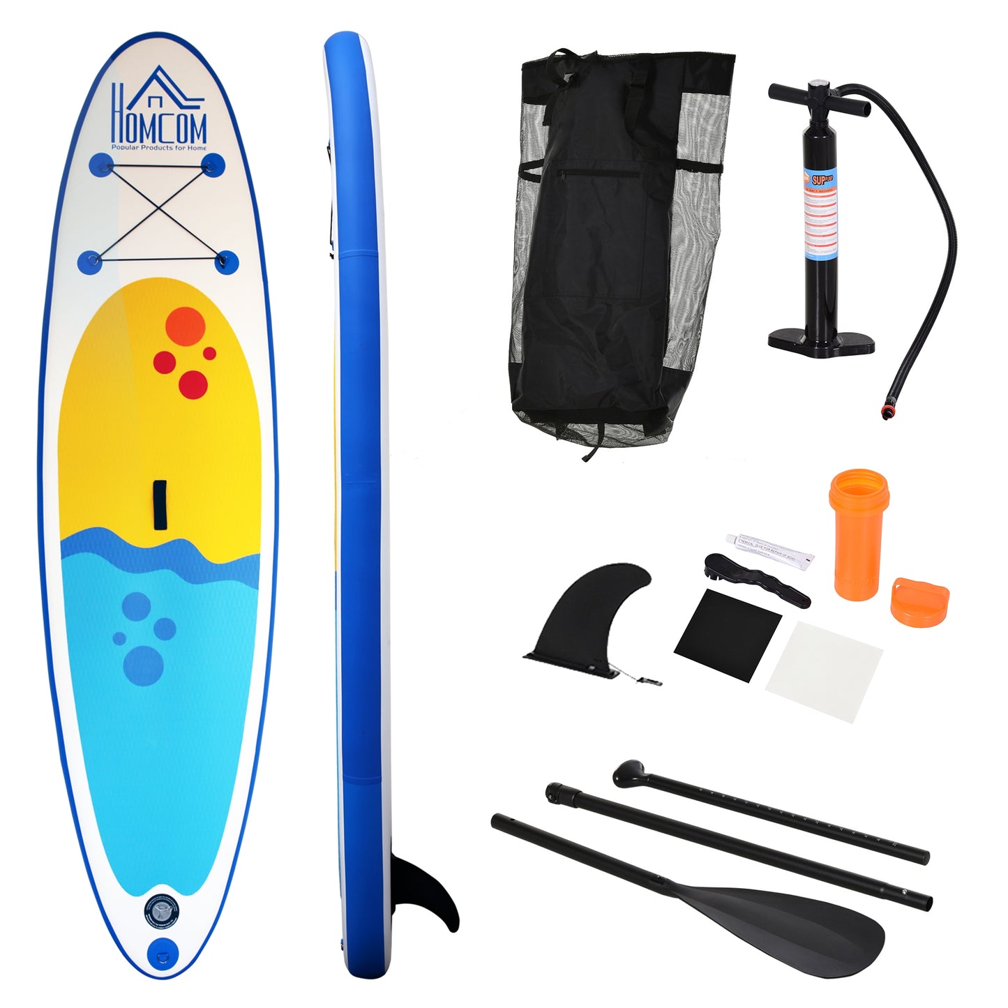 10ft Inflatable Surfing Boards W/ Paddle, Fix Bag, Air Pump, Backpack HOMCOM