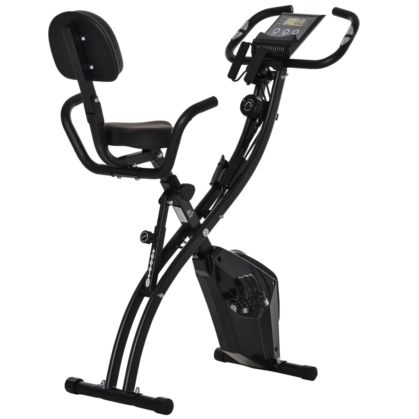 2-In-1 Upright Exercise Bike 8-Level Adjustable with Pulse Sensor Black HOMCOM