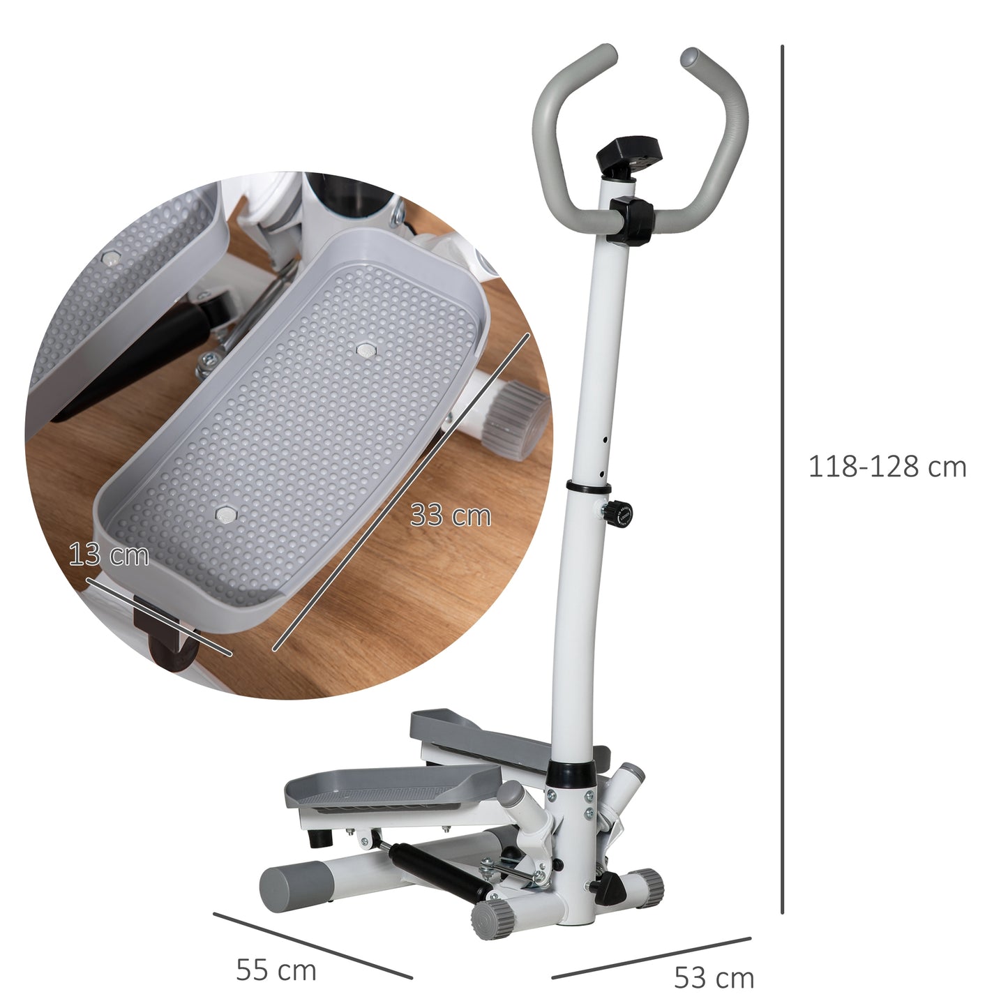 Adjustable Twist Stepper Step Machine For Home Gym Aerobic Workout HOMCOM