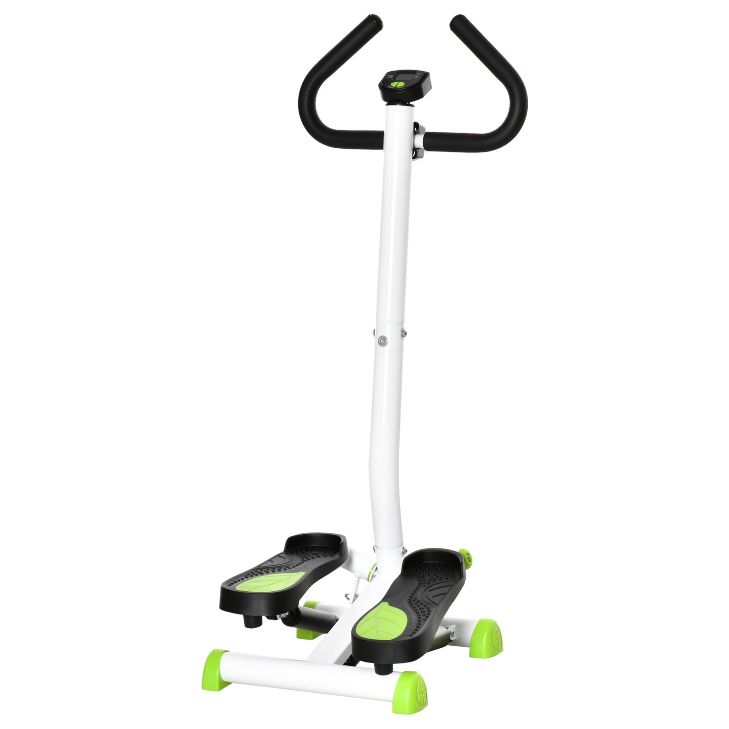 Adjustable Stepper Aerobic Ab Exercise Machine LCD Screen Handle, White HOMCOM