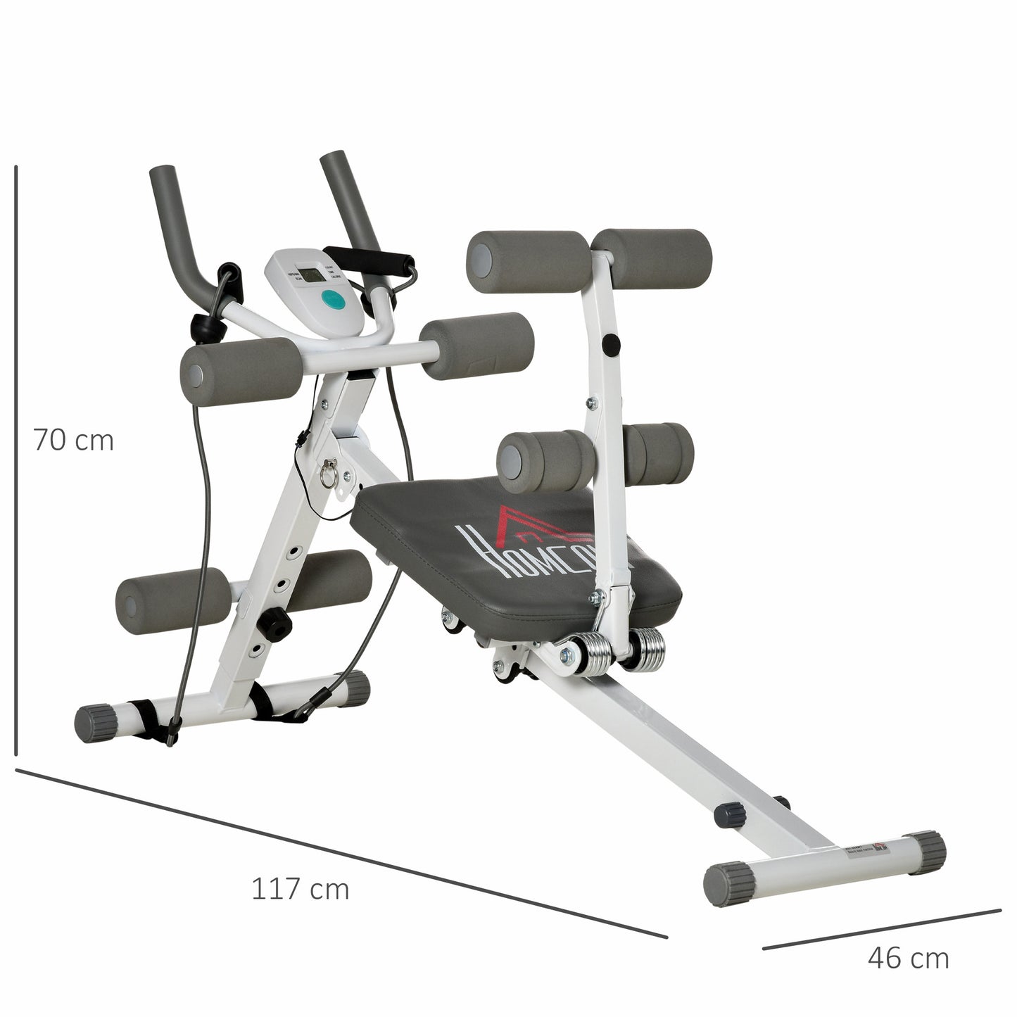 Abdominal Trainer Core Workout Exercise Foldable Adjustable Steel Frame HOMCOM