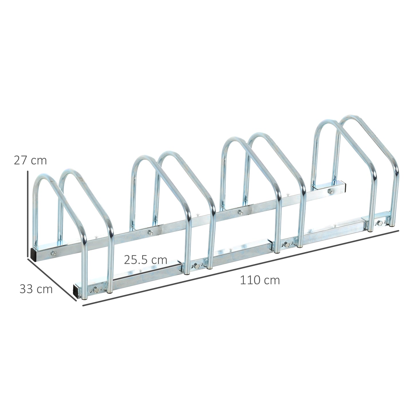 4 Bike Parking Rack Locking Storage Stand Holder Floor Wall Mount  HOMCOM