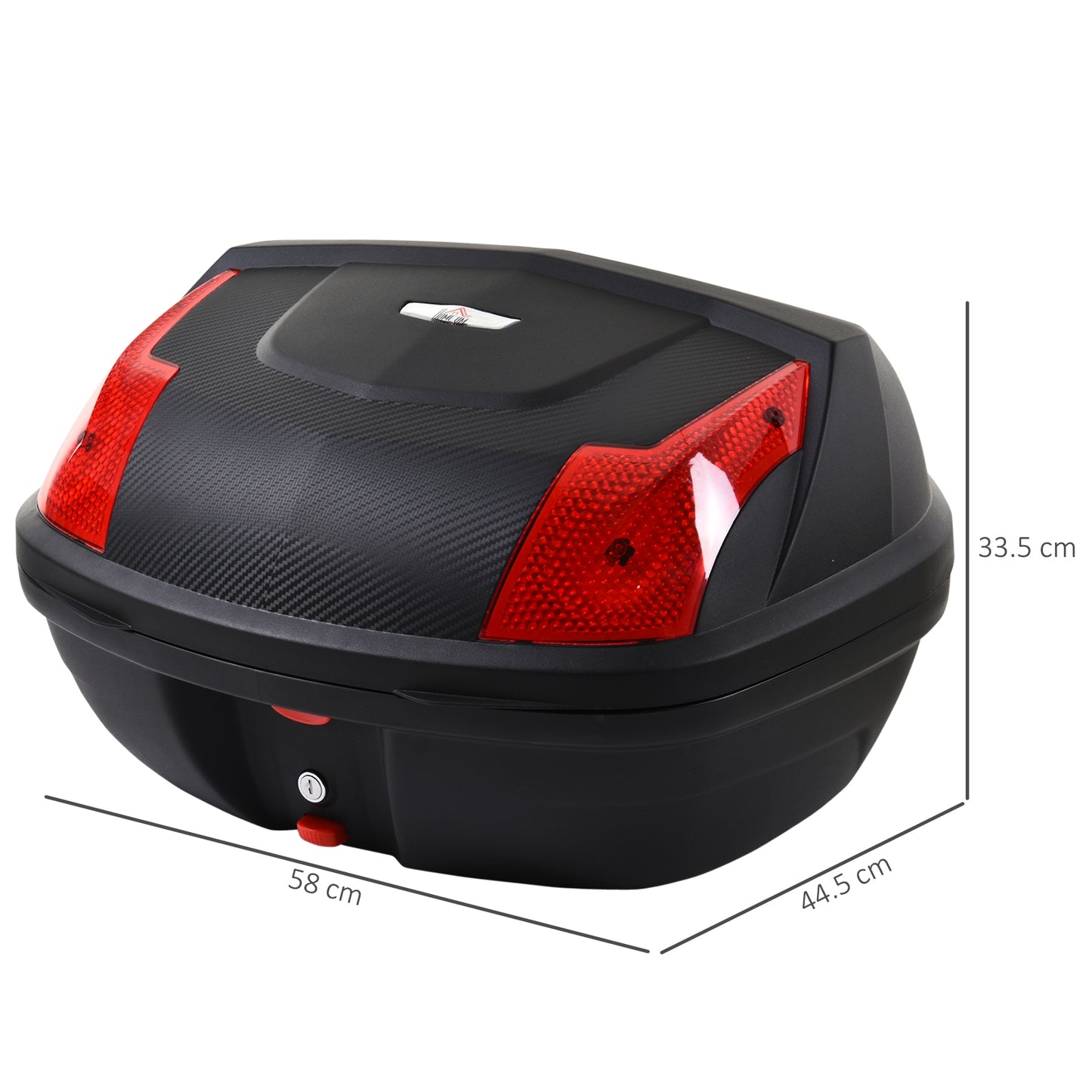 48L Motorcycke Trunk Travel Luggage Storage Box, Can Store Helmet HOMCOM