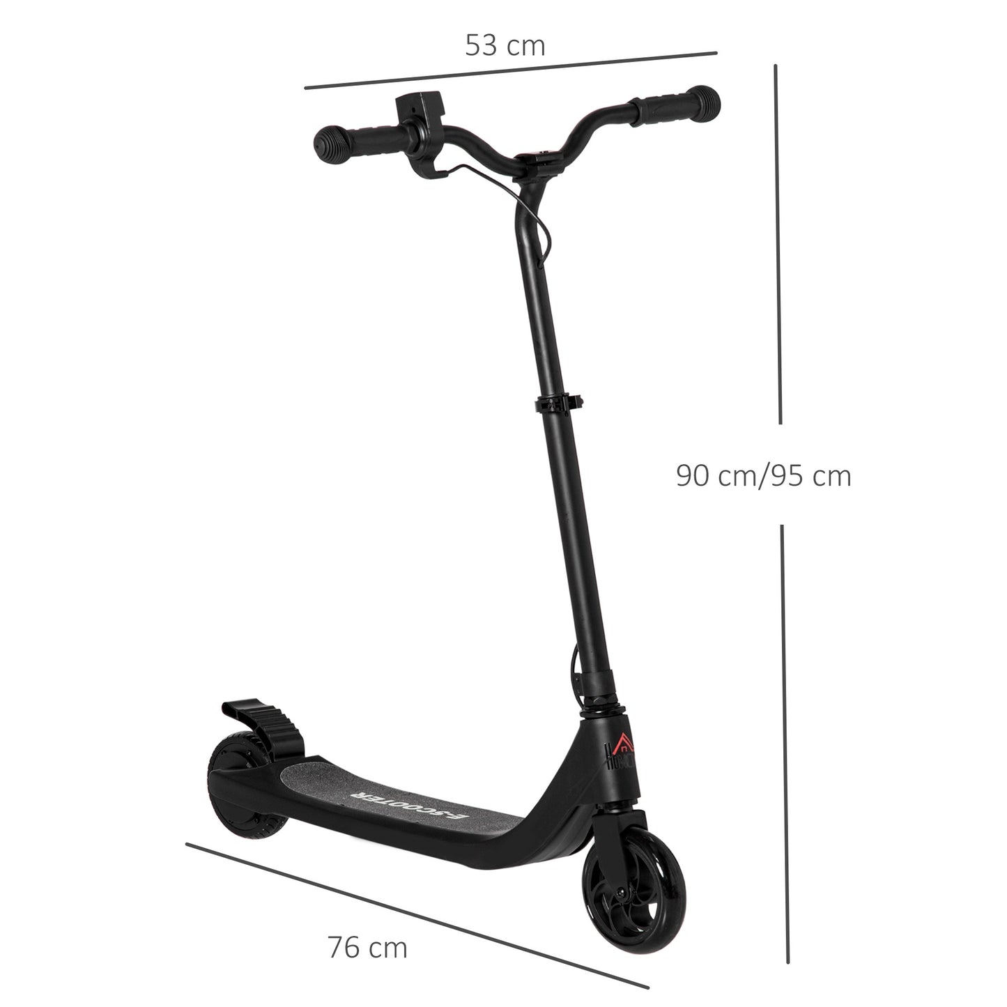 120W Electric Scooter w/ Battery Level Display, Rear Break - Black HOMCOM